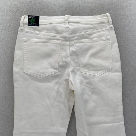 J.Crew Essential Straight Jeans‎ Women's 30P Petite White Denim All Day Stretch - Picture 14 of 16